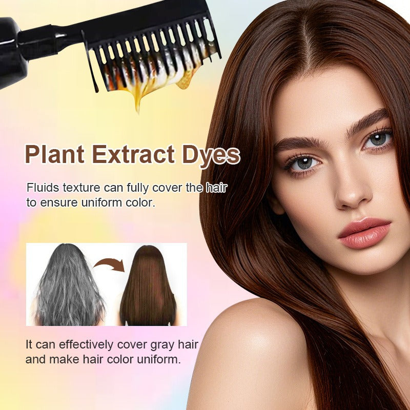 3-In-1 Herbal Hair Coloring Comb | Easy Hair Coloring At Home With Built-In Brush | No Mix, Ammonia-Free