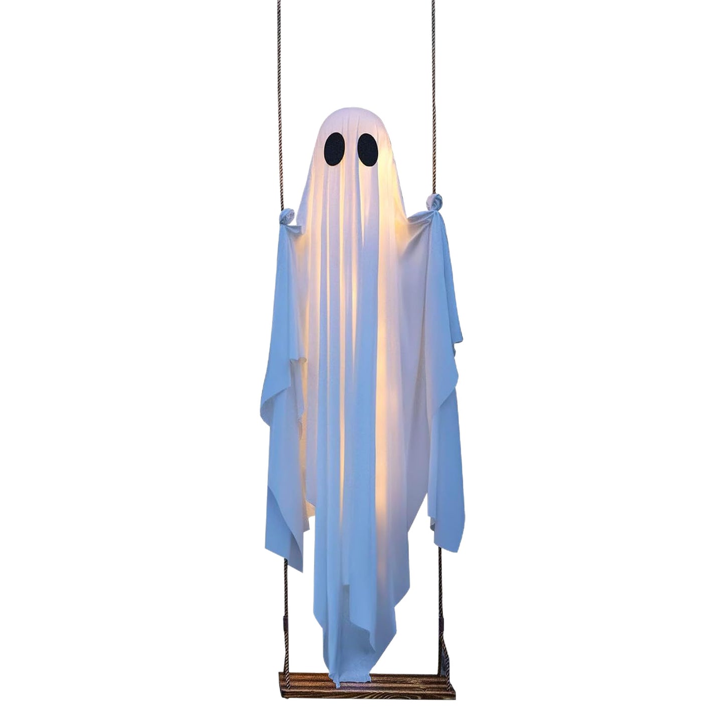 5FT Large Hanging Ghost Swing with Remote Control String Lights
