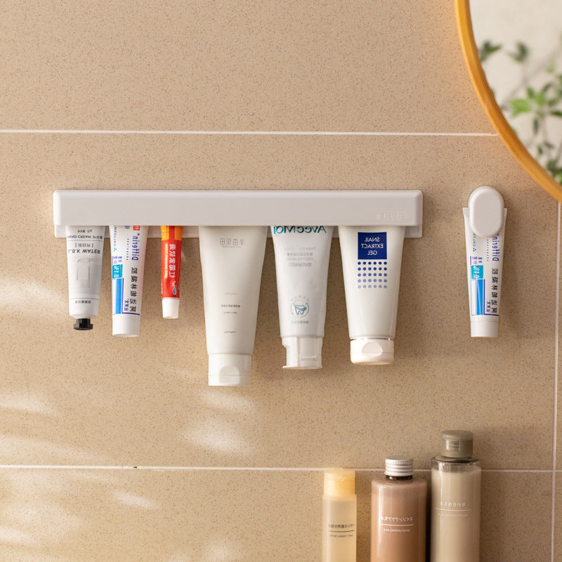 2 Pcs Toothpaste Facial Cleanser Wall-mounted Clip Storage
