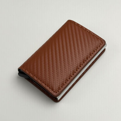 Wallet for Men, Simple Credit Card Holder, RFID Barrier, Pop-Up Business Card Box