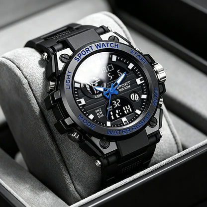 Men's Sporty Digital Watch with Luminous Dial, Alarm & Date Display