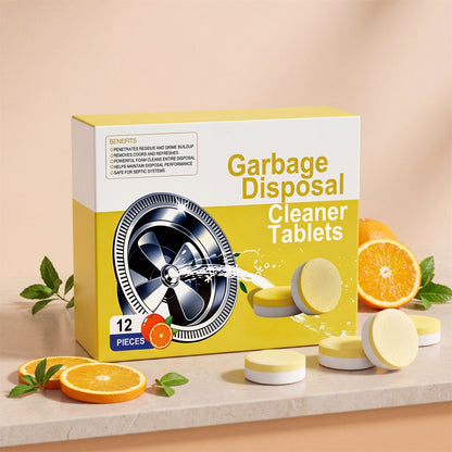 Garbage Disposal Cleaner Deodorizer Tablets 12 Pack Powerful XL Foaming Tablets with Fresh Citrus Scent