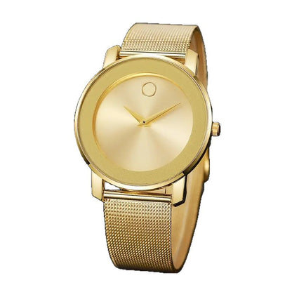 Elegant Minimalist Gold Watch for Women Stainless Steel Mesh Band