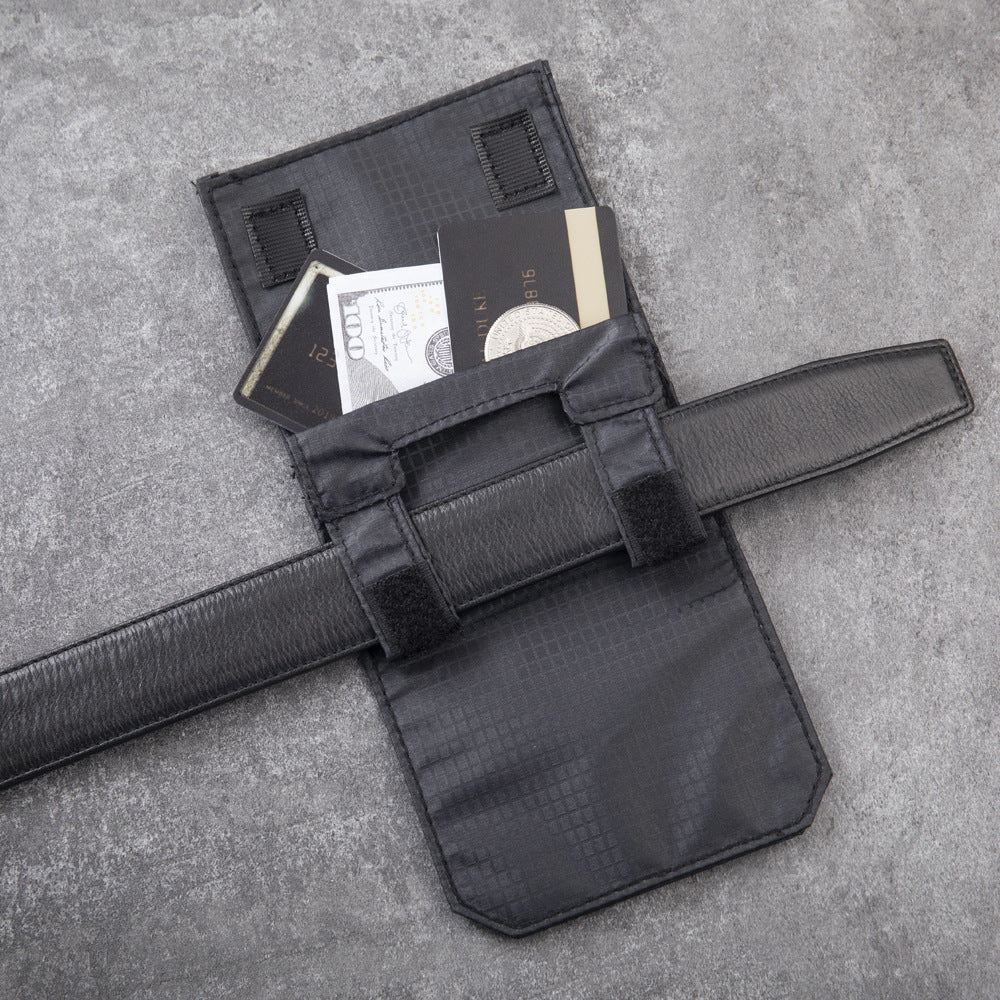 Black Tactical-Style Belt Pouch Quick Access Wallet