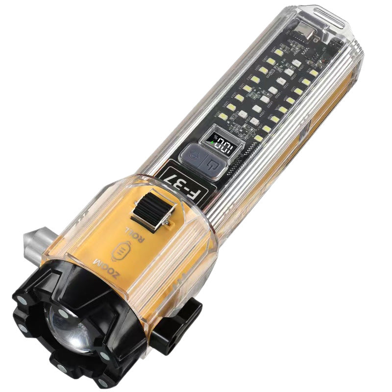 6-in-1 Emergency Flashlight for Car, Seatbelt Cutter Window Breaker, 3000 LM Flashlight Multifunctional Safety Tool