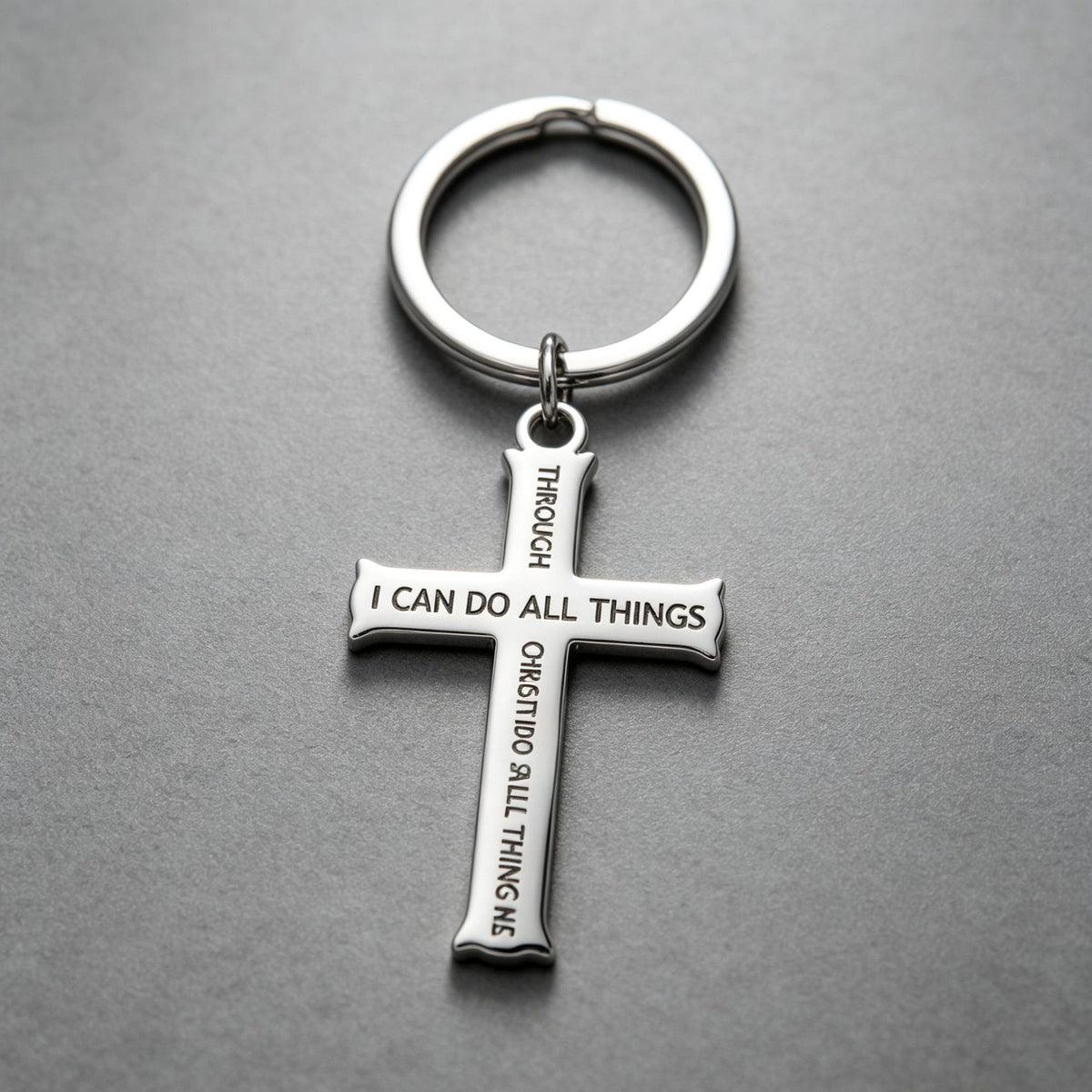 I Can Do All Things Cross Keychain - Christian Faith Gift