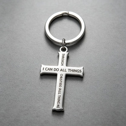 I Can Do All Things Cross Keychain - Christian Faith Gift