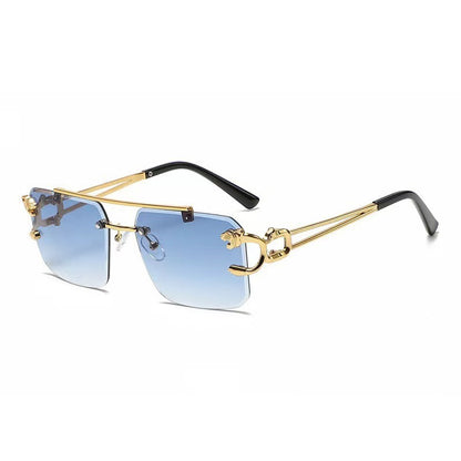Men's 6-Pair Metal Rimless Sleek Rectangular Trendy Sunglasses