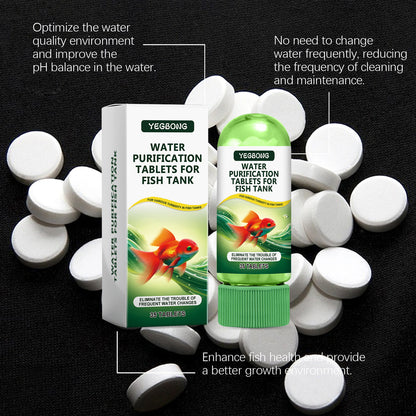 2 Bottles Powerful Aquarium Water Purification Tablet,Water Purification Tablets for Fish Tank