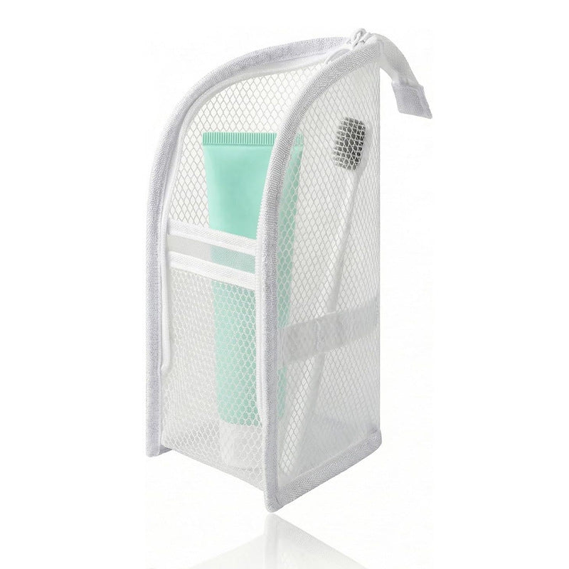 Standing Travel Toiletry Bag, Portable Mesh Cosmetic Organizer