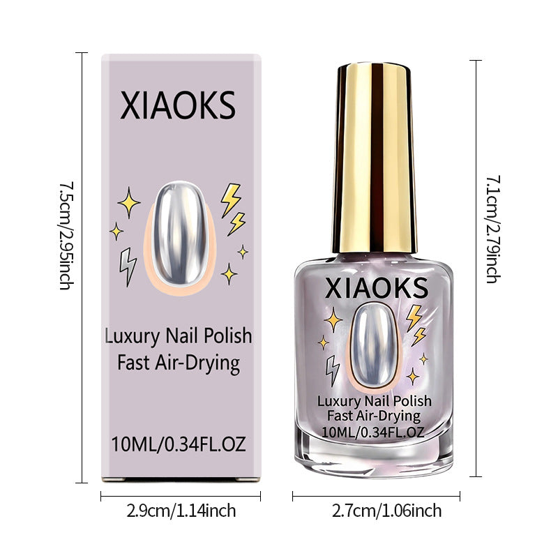 2Pcs Lilac Glossy Mirror Nail Strengthener, Glazed Donut Lilac Mirror Aurora Nail Strengthener Fast Air-Dry