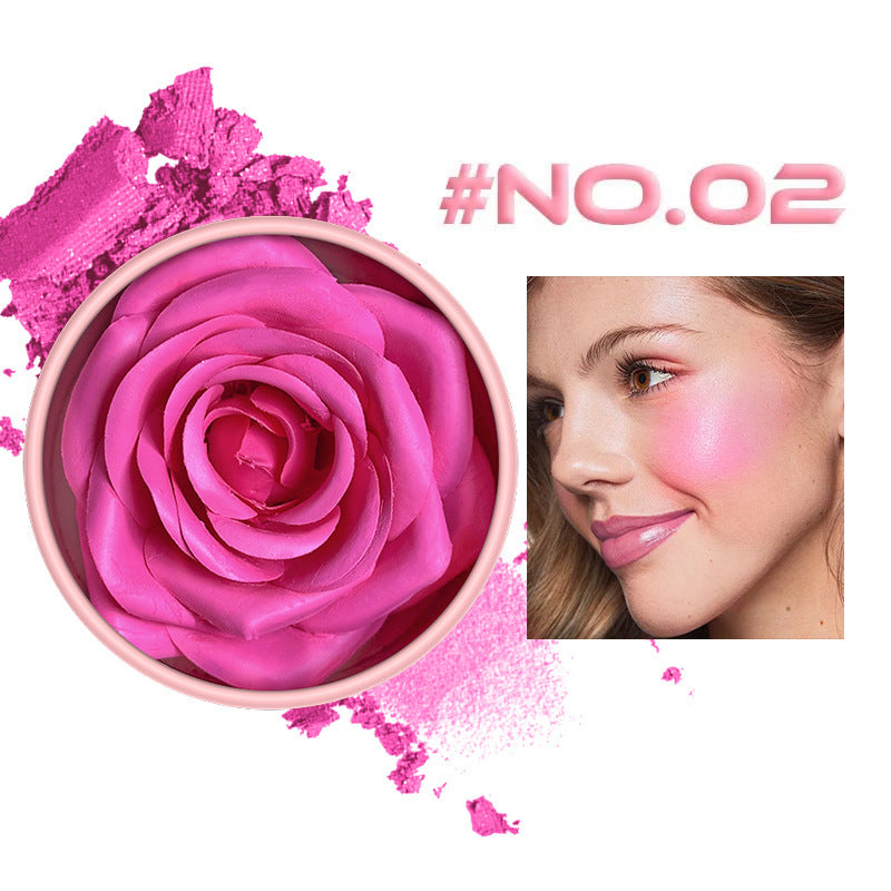 3D Rose Makeup Flower Petal Blush for Cheeks, Natural Glowing Redness Long Lasting Buildable Color