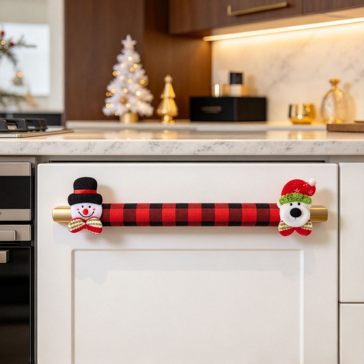 2/4Pcs Christmas Fridge Handle Cover, Festive Kitchen Decor Set
