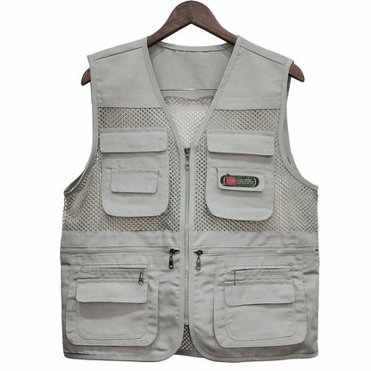 Unisex Mesh Breathable Fishing Vest, Multi-Pockets Photography Travel Hiking