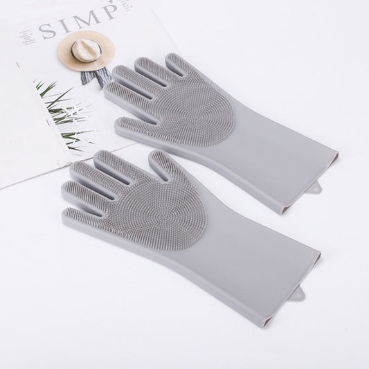 Silicone Gloves with Bristles — Pet Grooming & Care Gloves — Enhanced 5-Finger Massage Gloves