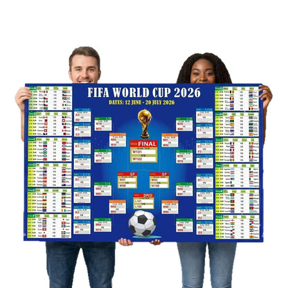 2026 World Cup Schedule Poster—Perfect for Watch Parties, Bars, and Home Decor（Includes 20 Double-sided Stickers and 4 Pens）