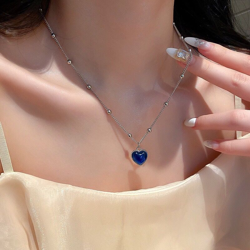 Mood Pendant Necklace Heart-Shaped Temperature-Sensitive Color-Changing Necklace