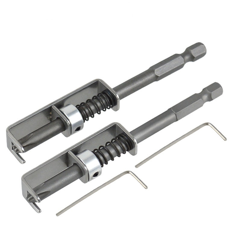 2Pcs Spring-Loaded Anti-Drop Screwdriver Bit Holder Clamp - Single-Hand Operation