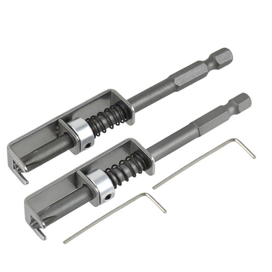 2Pcs Spring-Loaded Anti-Drop Screwdriver Bit Holder Clamp - Single-Hand Operation