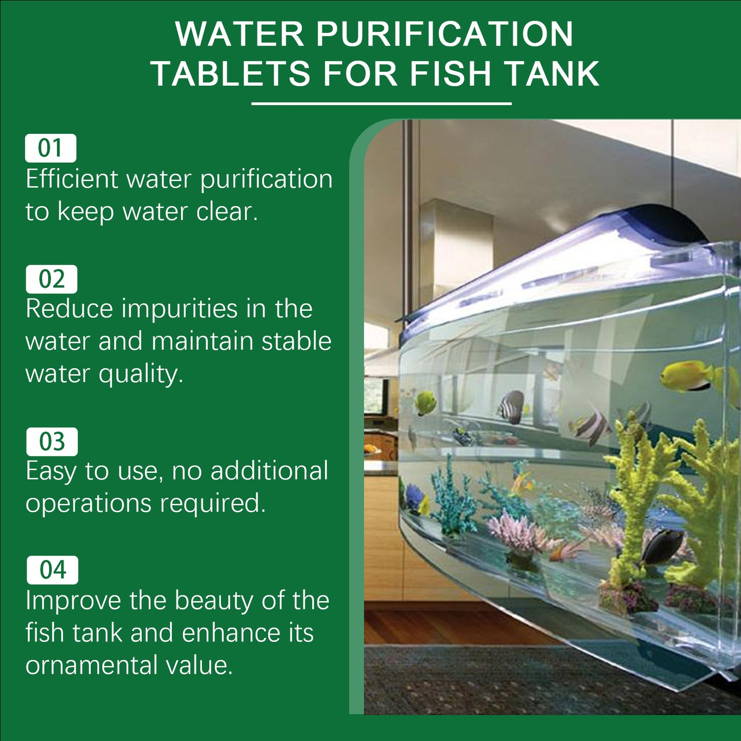 2 Bottles Powerful Aquarium Water Purification Tablet,Water Purification Tablets for Fish Tank