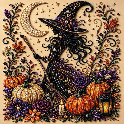 Halloween Ghost Pearl Art DIY Kit, 10x10 Inch, Spooky Cute 3D Diamond Painting Crafts