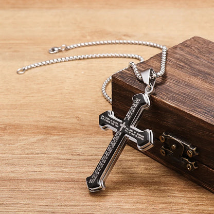 Saint St. Benedict Jesus Cross Pendant Necklace Men And Women Religious Christian Catholic Amulet Stainless Steel Jewelry