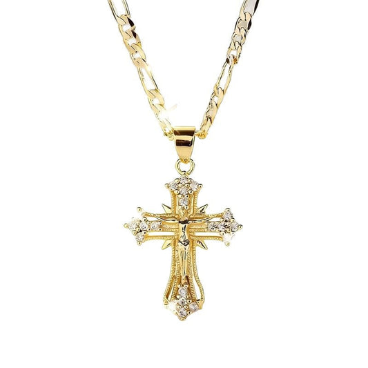 Cross Pendant Necklace with Sparkling Accents for Thanksgiving Graduation Gifts and Daily Wear
