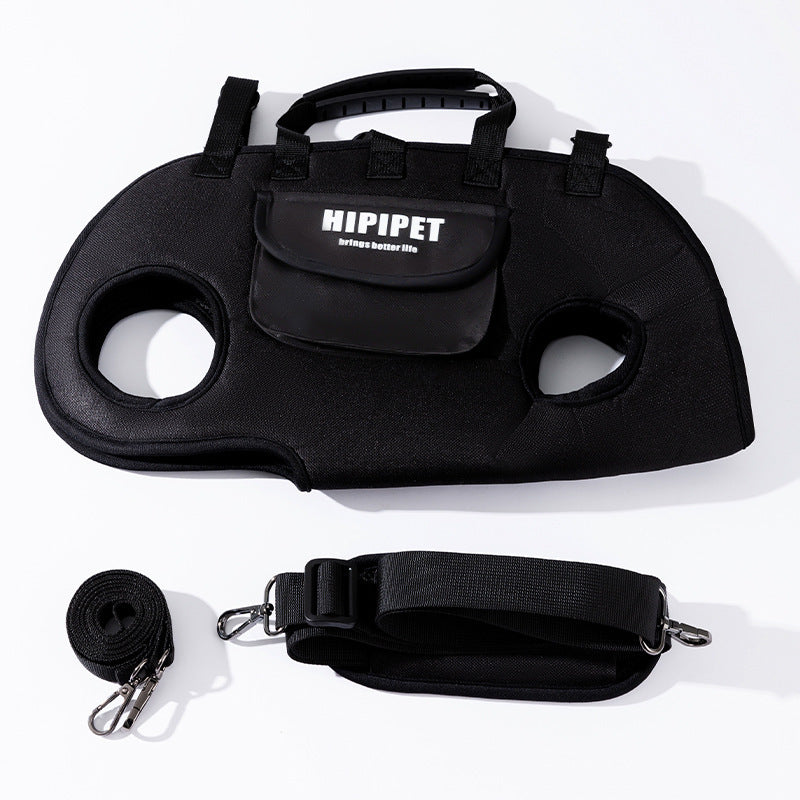 Dog Lift Harness,Adjustable Crossbody Shoulder Strap Cat Carrier Sling with Side Storage Pocket & 120cm Leash