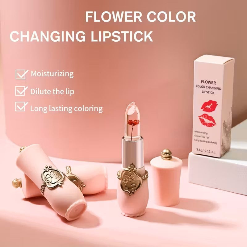 6Pcs Flower Jelly Lipstick Set Temperature Change Moisturizer Long Lasting Nutritious Balm