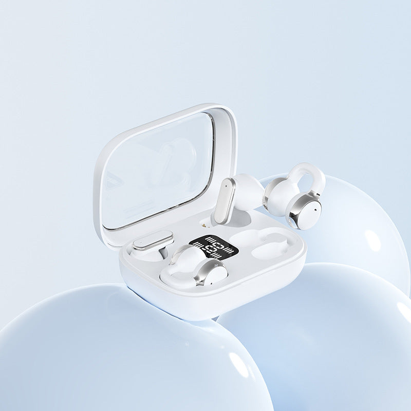 2-in-1 Ear Clip & Semi-In-Ear Wireless Headphones, 2026 Model with Digital Display Charging Case