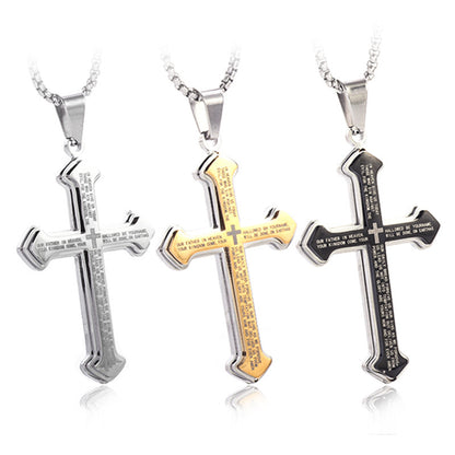 Saint St. Benedict Jesus Cross Pendant Necklace Men And Women Religious Christian Catholic Amulet Stainless Steel Jewelry
