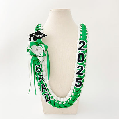 2026 Graduation Lei Set - Two-Tone Braided Ribbon with Honor Cord