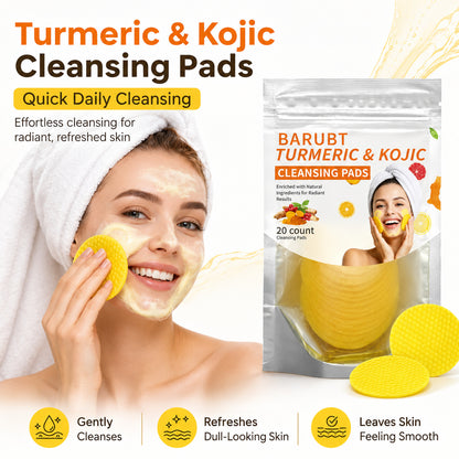 Turmeric & Kojic Cleansing Pads - 20 Pads for Deep Pore Clean
