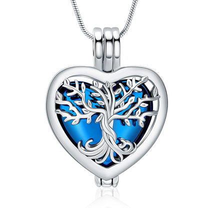 Tree of Life Urn Necklace for Ashes Heart Cremation Ashes Jewelry Memorial Jewelry Gift