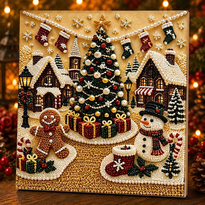 DIY Christmas/Halloween Pearl Art Kit , 10x10 Inch, Spooky Cute 3D Diamond Painting Crafts