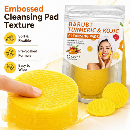 Turmeric & Kojic Cleansing Pads - 20 Pads for Deep Pore Clean