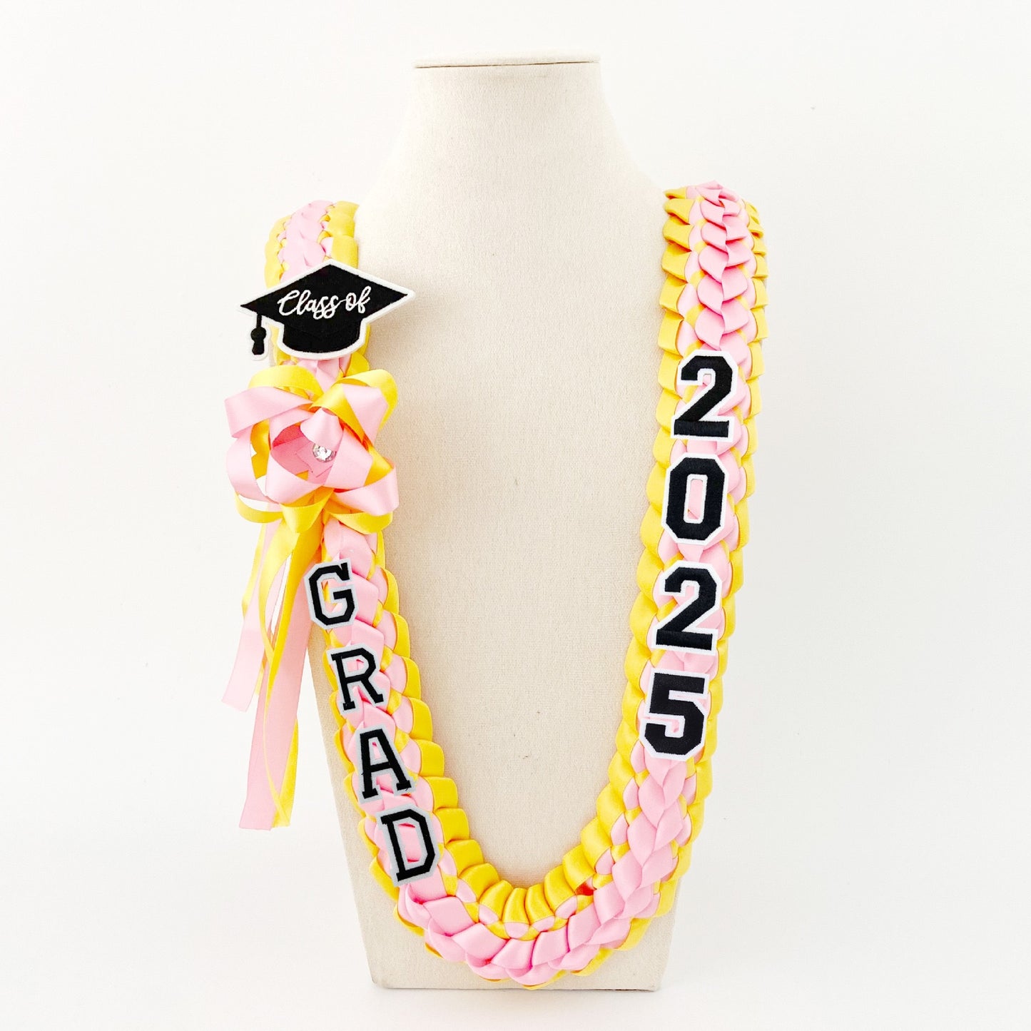 2026 Graduation Lei Set - Two-Tone Braided Ribbon with Honor Cord