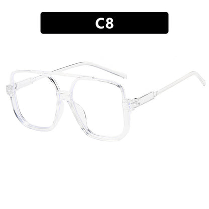 Retro Oversized Aviator Sunglasses for Women Men Square Double Bridge