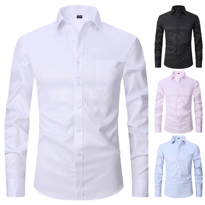 Men's French Cuff Dress Shirt Regular Fit Formal Business