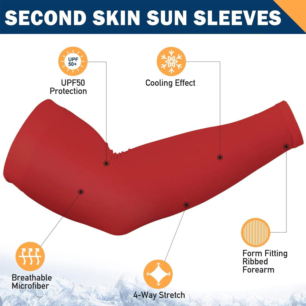 UV Sun Protection Compression Sports Cooling Arm Sleeves Waterproof and Breathable