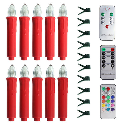 10Pack LED Flameless Candle Clip Lights with Remote,Batteried(AAA) Dimmable Lights