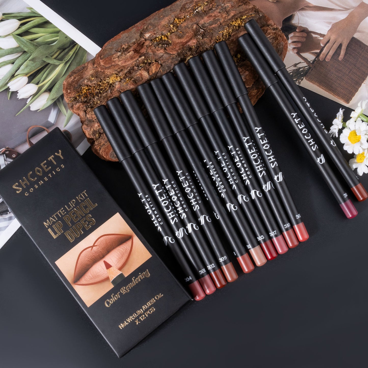 12 Colors Matte Lip Liner Set,Premium Waterproof Smooth Lip Pencils