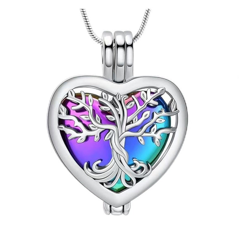 Tree of Life Urn Necklace for Ashes Heart Cremation Ashes Jewelry Memorial Jewelry Gift