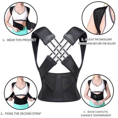 Adjustable Posture Corrector for Men & Women| Daily Back Support Brace Fitness