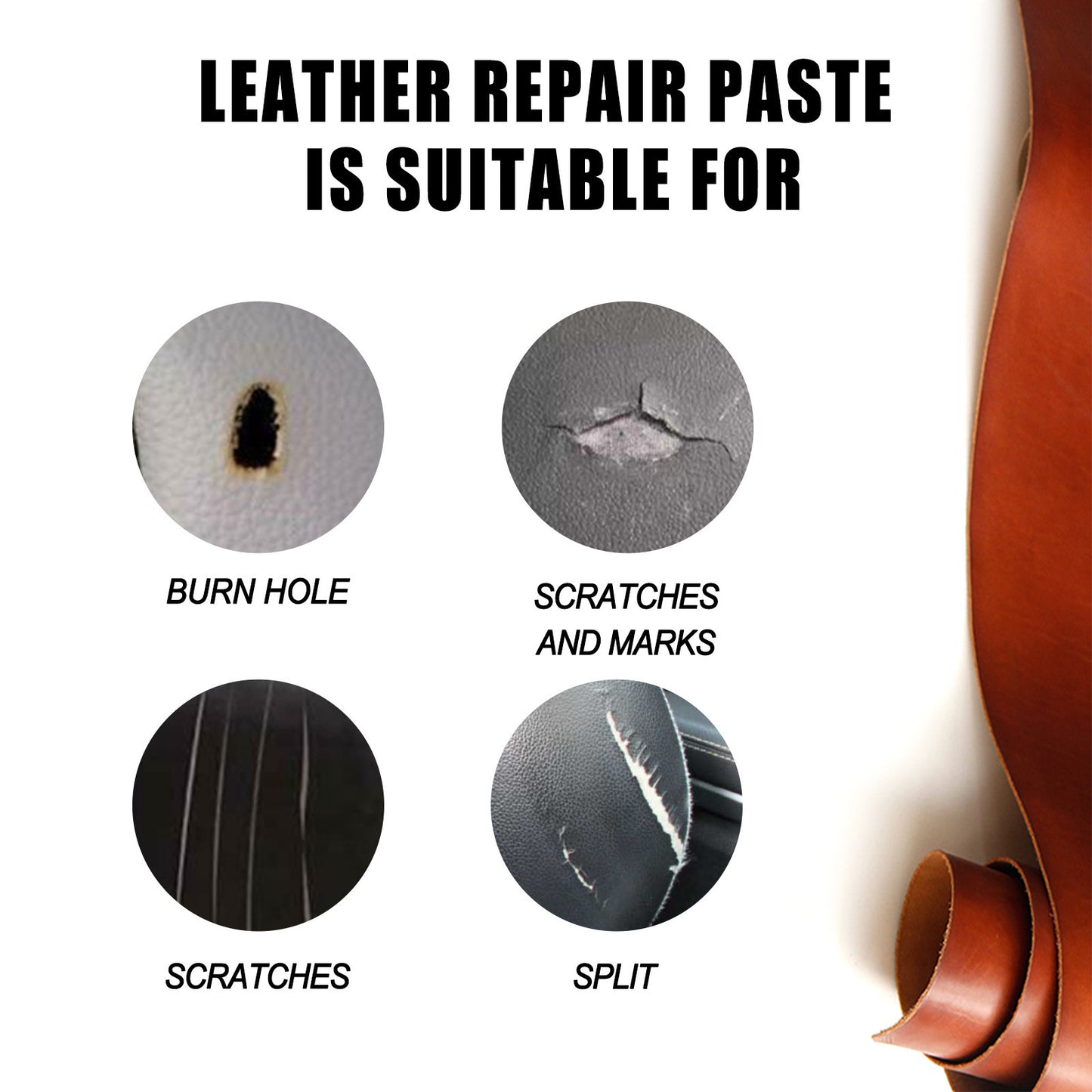 Leather Filling Paste For Sofa Shoes Car Interior Repairing Holes Scratches