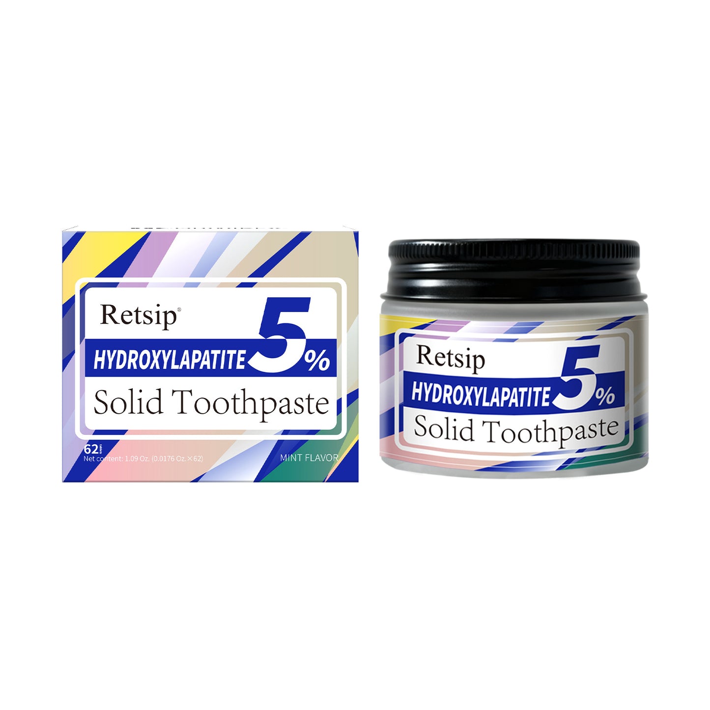 62PCS Hydroxyapatite Chewable Toothpaste Tablets