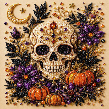 Halloween Ghost Pearl Art DIY Kit, 10x10 Inch, Spooky Cute 3D Diamond Painting Crafts