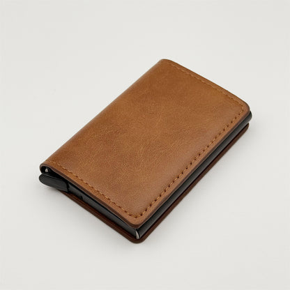 Wallet for Men, Simple Credit Card Holder, RFID Barrier, Pop-Up Business Card Box