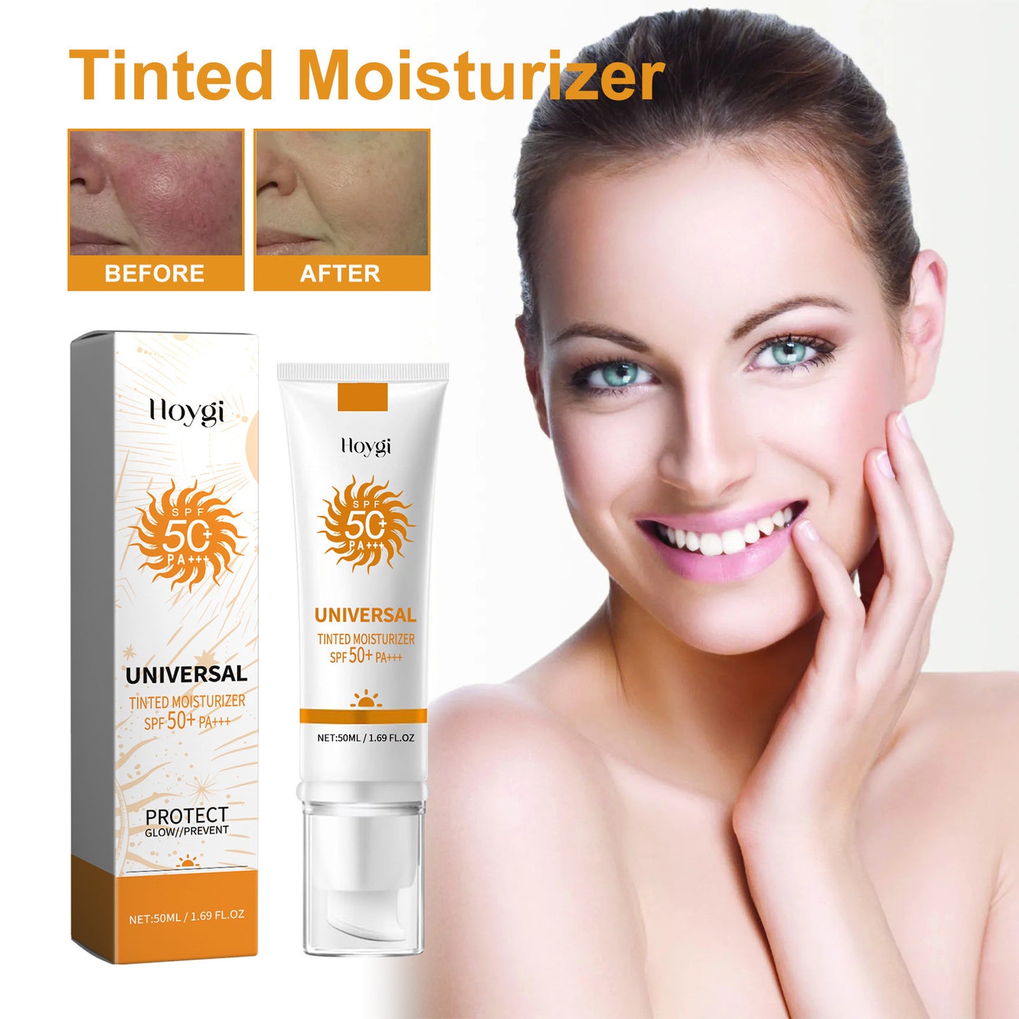 Universal Tinted Face Moisturizer Sunscreen, SPF 50 PA+++, Water Resistant And Non-Greasy