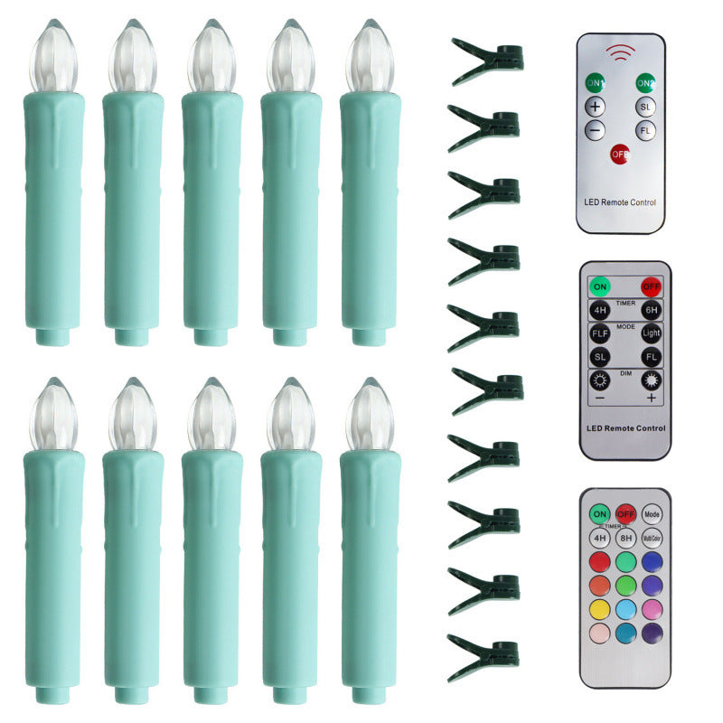 10Pack LED Flameless Candle Clip Lights with Remote,Batteried(AAA) Dimmable Lights